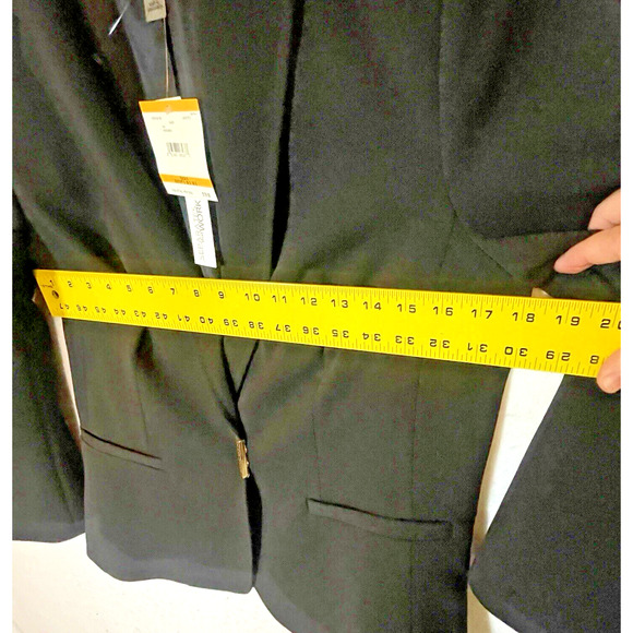 Anne Klein SMALL Blazer One-Snap Jacket Black Gold Buttons Lined 10702140-169 - Picture 10 of 11